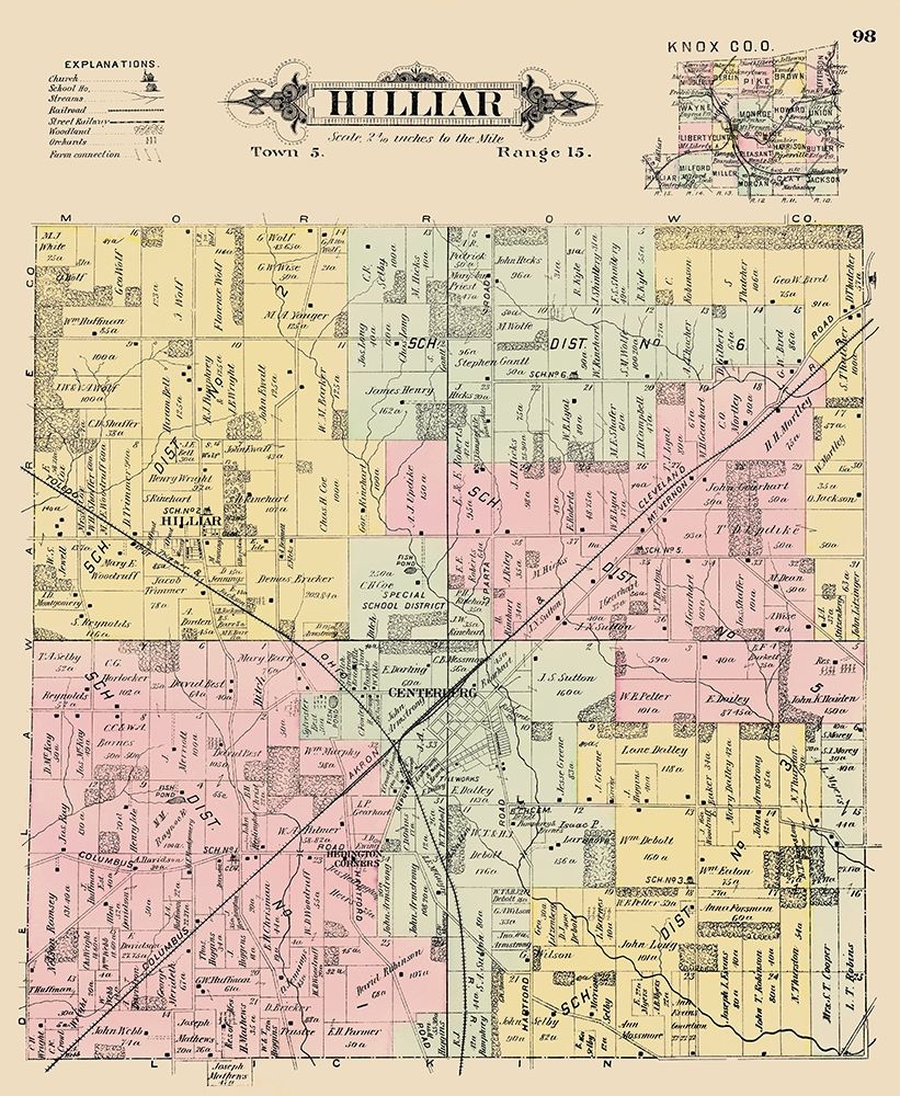 Hilliar Ohio Landowner - Caldwell 1896 art print by Caldwell for $57.95 CAD