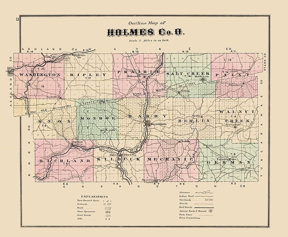 Holmes Ohio - Caldwell 1907 art print by Caldwell for $57.95 CAD