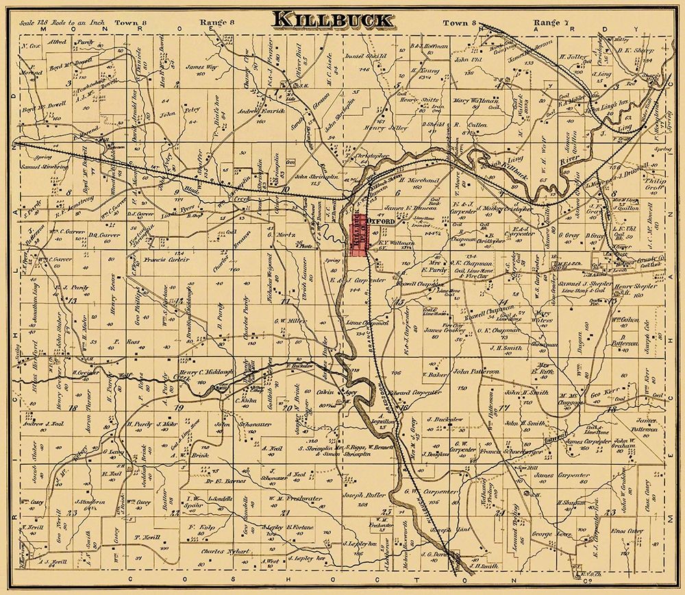 Killbuck Ohio Landowner - Cring 1876 art print by Cring for $57.95 CAD