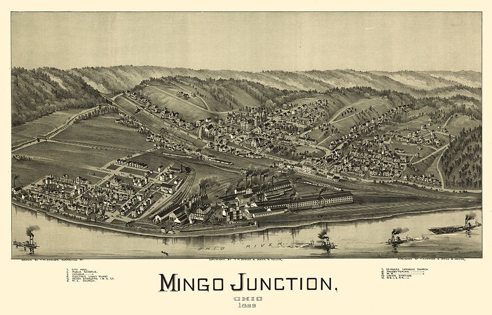 Mingo Junction Ohio - Moyer 1899  art print by Moyer for $57.95 CAD