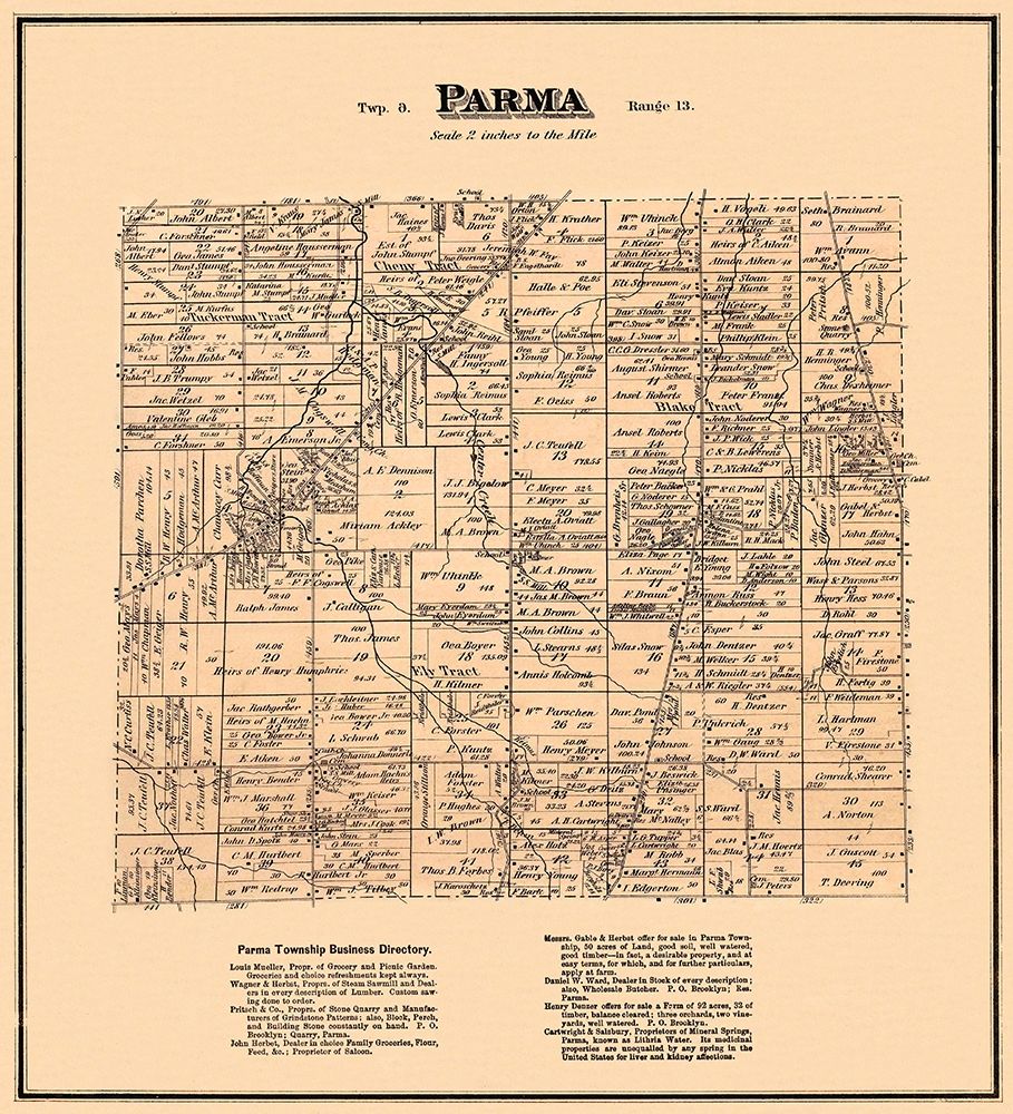 Parma Ohio Landowner - Titus 1876 art print by Titus for $57.95 CAD