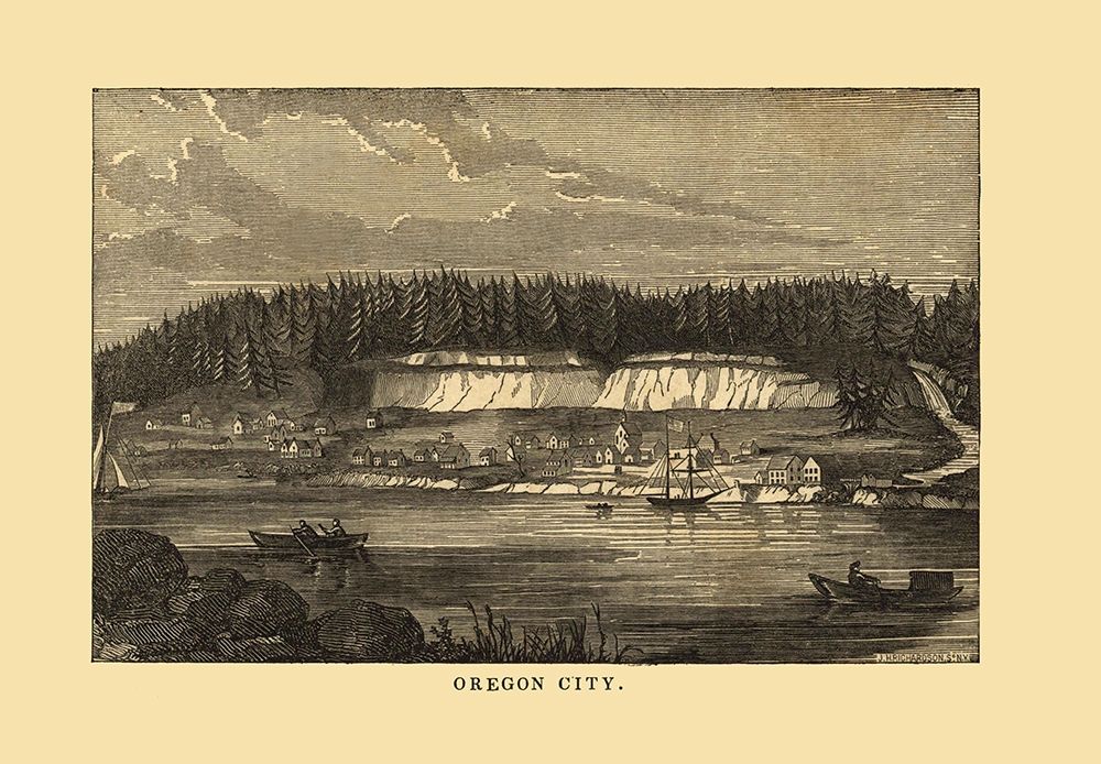 Oregon City Oregon - Richardson 1850 art print by Richardson for $57.95 CAD