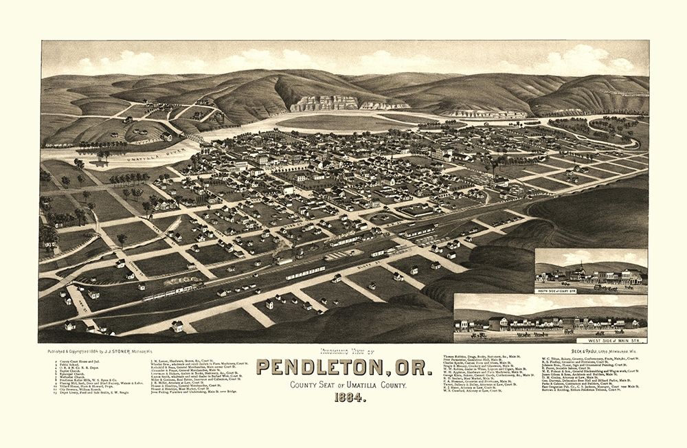 Pendleton Oregon - Stoner 1884 art print by Stoner for $57.95 CAD