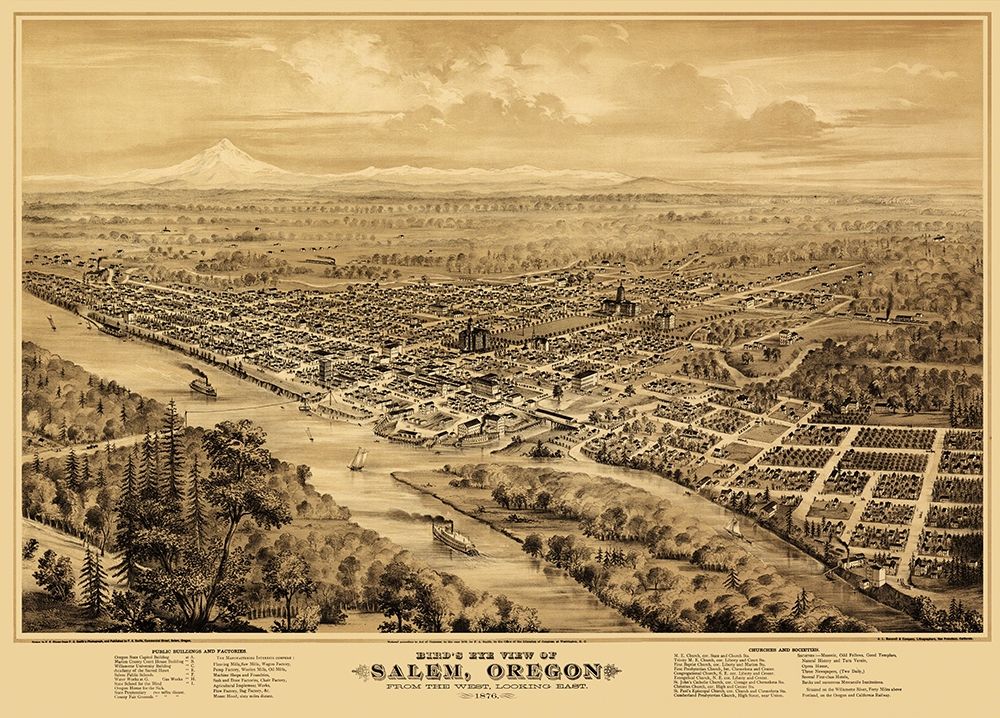 Salem Oregon - Smith 1876 art print by Smith for $57.95 CAD