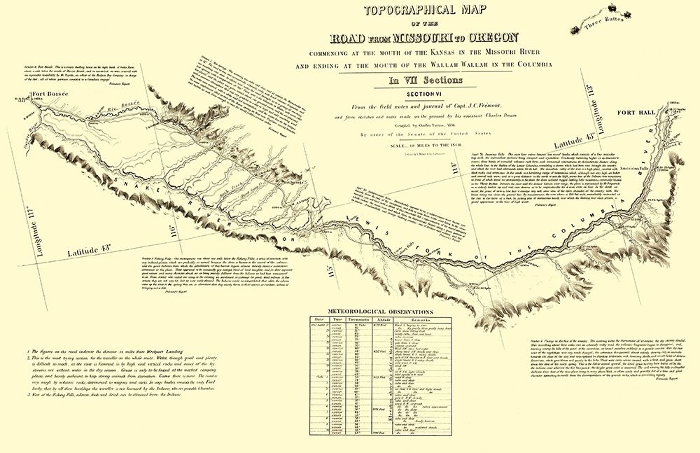 Oregon Trail Idaho 6 of 7 - Fremont 1846 art print by Fremont for $57.95 CAD