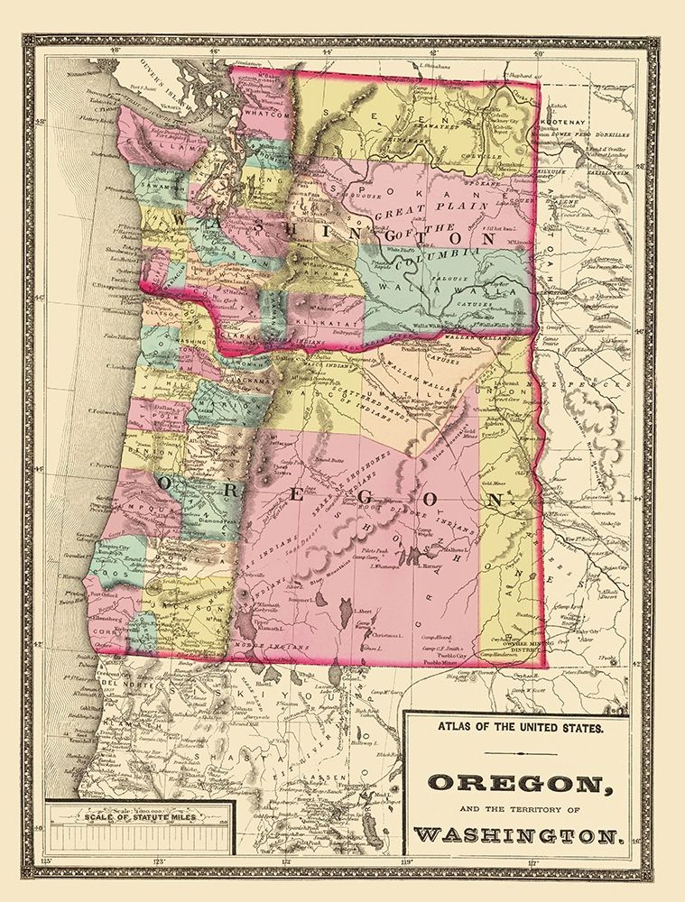 Oregon, Washington - Baltimore 1873 art print by Baltimore for $57.95 CAD