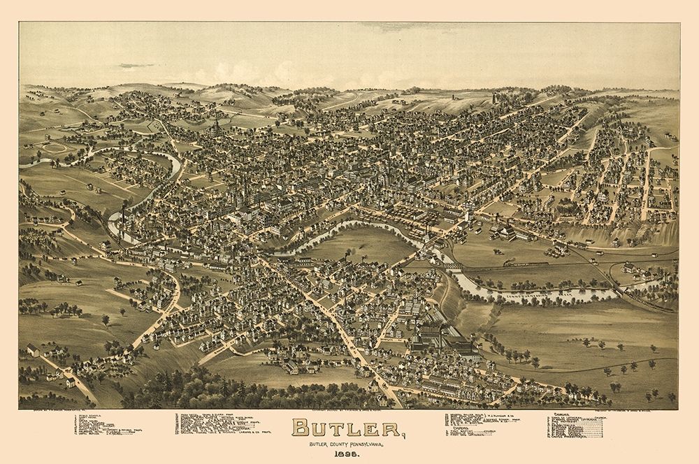 Butler Pennsylvania - Moyer 1896  art print by Moyer for $57.95 CAD