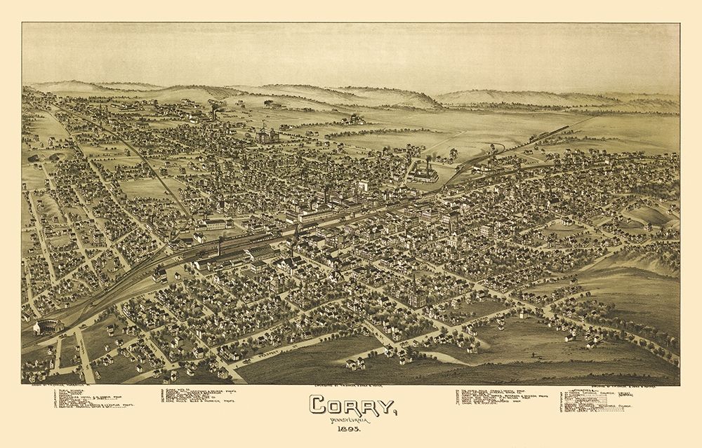 Corry Pennsylvania - Moyer 1895  art print by Moyer for $57.95 CAD