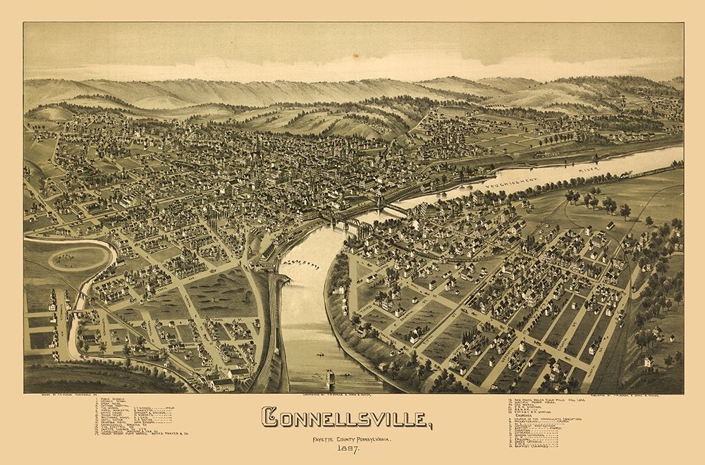 Connellsville Pennsylvania - Moyer 1897  art print by Moyer for $57.95 CAD
