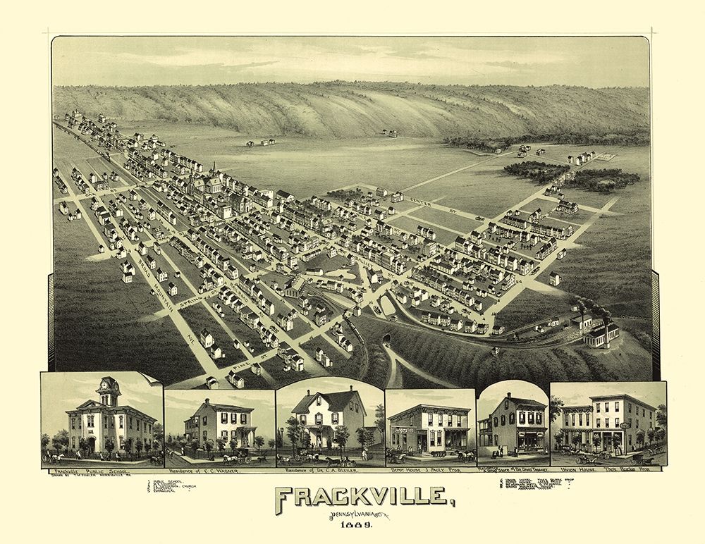 Frackville Pennsylvania - Fowler 1889  art print by Fowler for $57.95 CAD