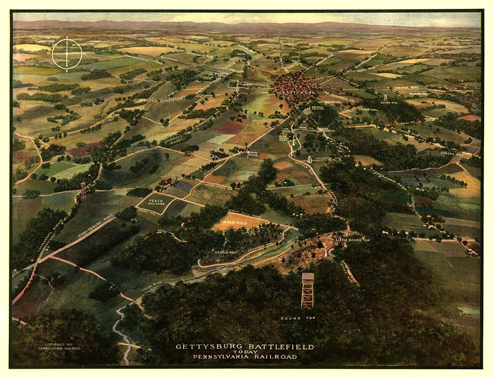 Gettysburg Region Pennsylvania -1913 art print by Unknown for $57.95 CAD