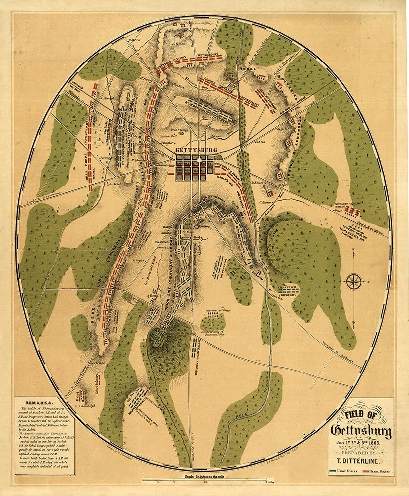 Gettysburg Pennsylvania - Ditterline 1863  art print by Ditterline for $57.95 CAD