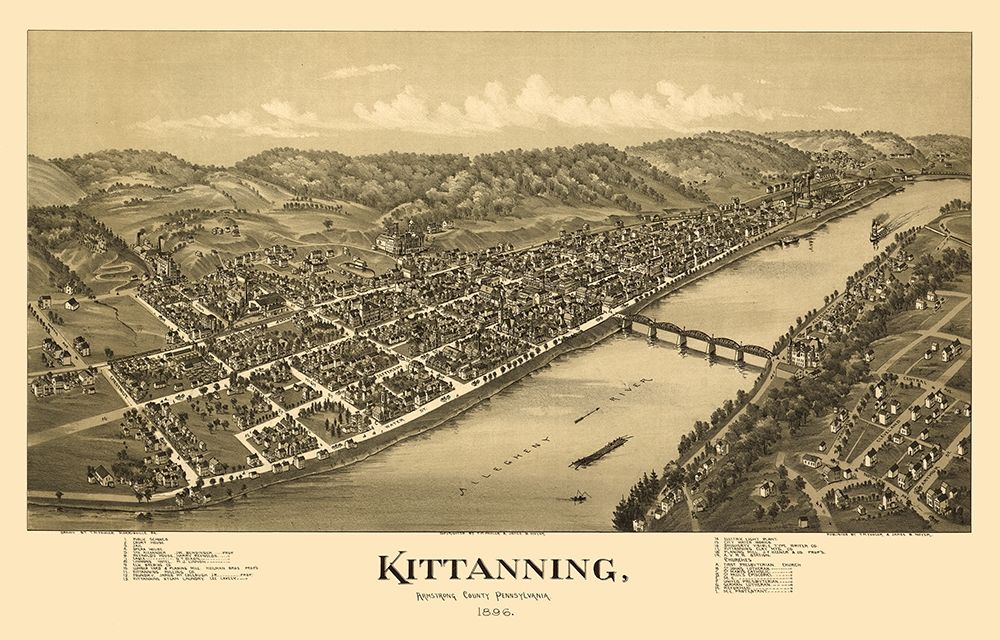 Kittanning Pennsylvania - Fowler 1896  art print by Fowler for $57.95 CAD