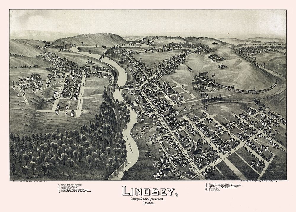 Lindsey Pennsylvania - Fowler 1895  art print by Fowler for $57.95 CAD