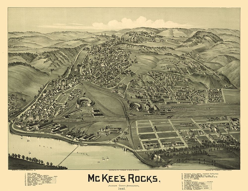 McKees Rocks Pennsylvania - Fowler 1901 art print by Fowler for $57.95 CAD