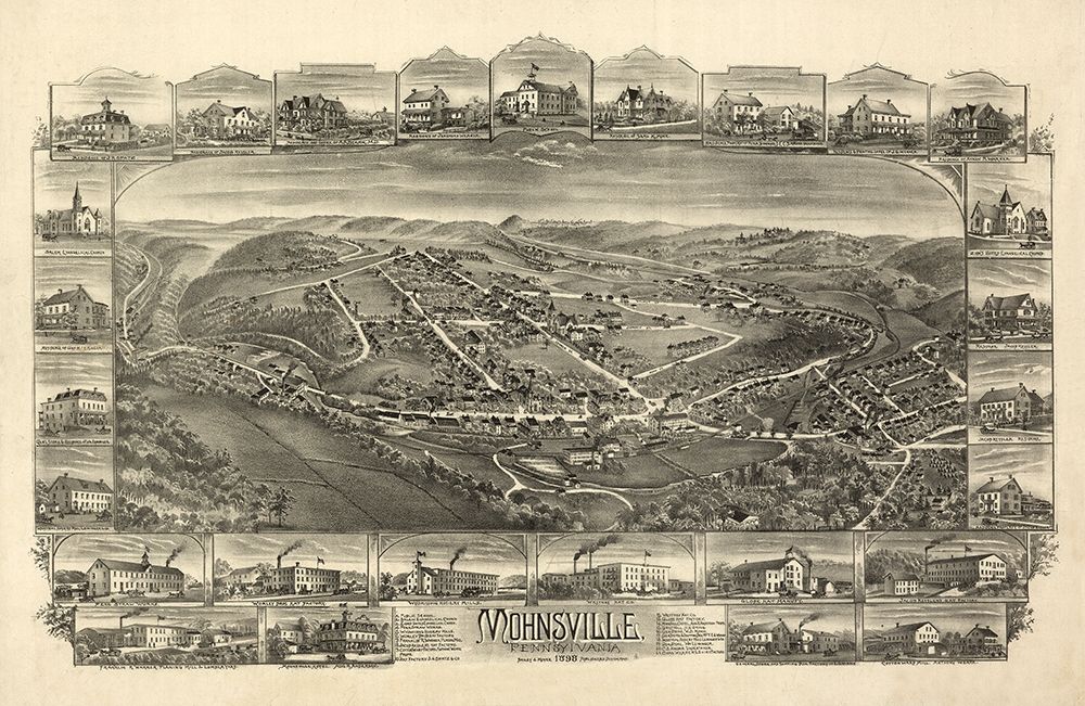 Mohnsville Pennsylvania - Bailey 1898  art print by Bailey for $57.95 CAD