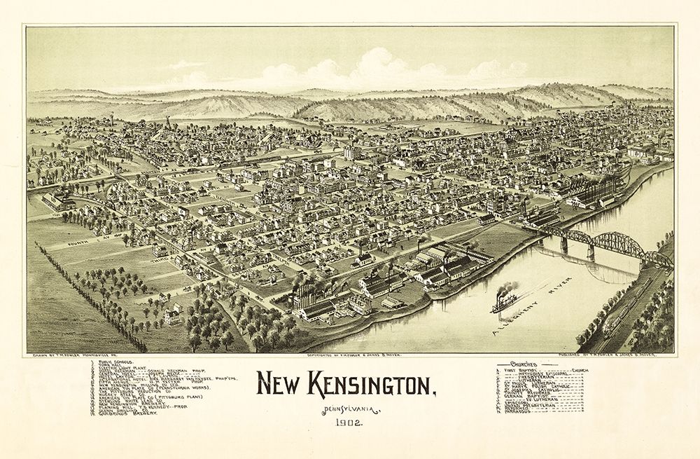 New Kensington Pennsylvania - Fowler 1902  art print by Fowler for $57.95 CAD