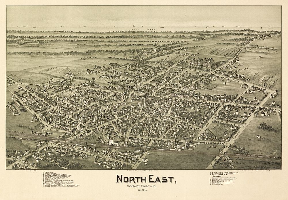 North East Pennsylvania - Fowler 1896  art print by Fowler for $57.95 CAD