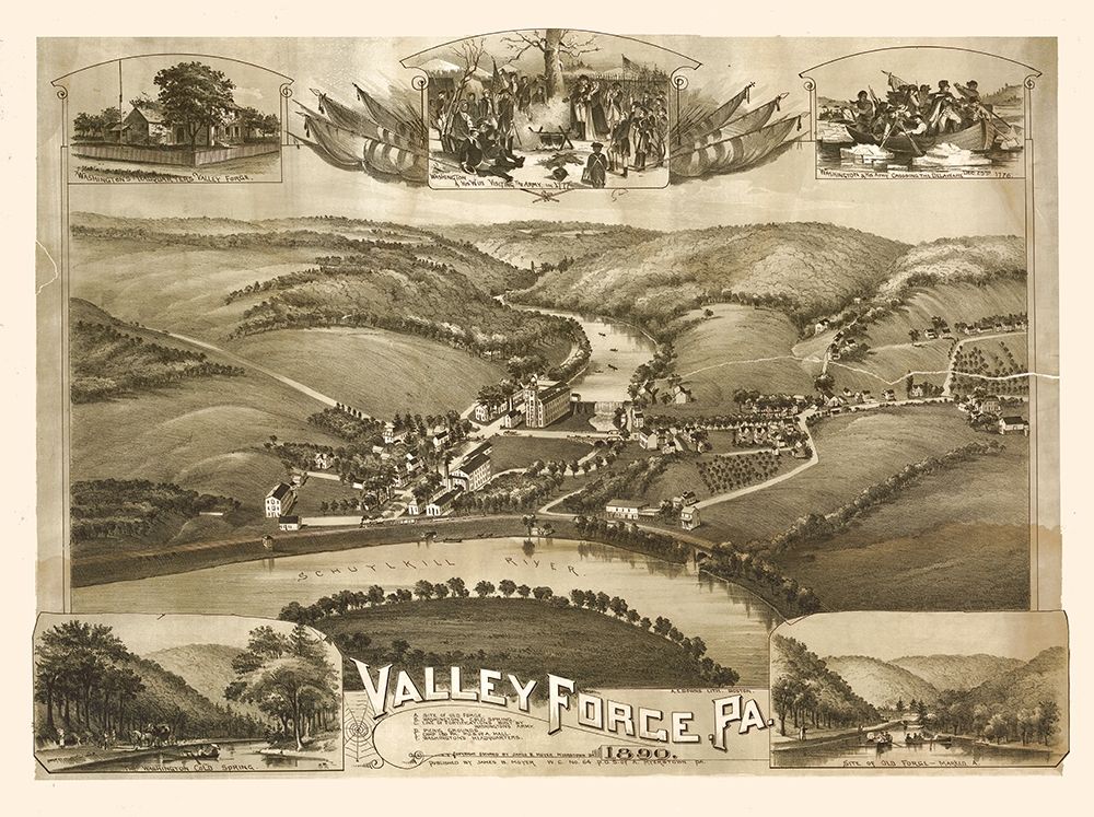 Valley Forge Pennsylvania - Moyer 1890  art print by Moyer for $57.95 CAD