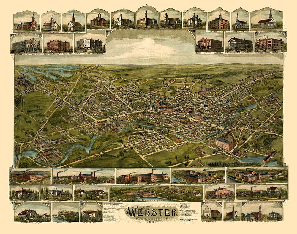 Webster Pennsylvania - Bailey 1892  art print by Bailey for $57.95 CAD