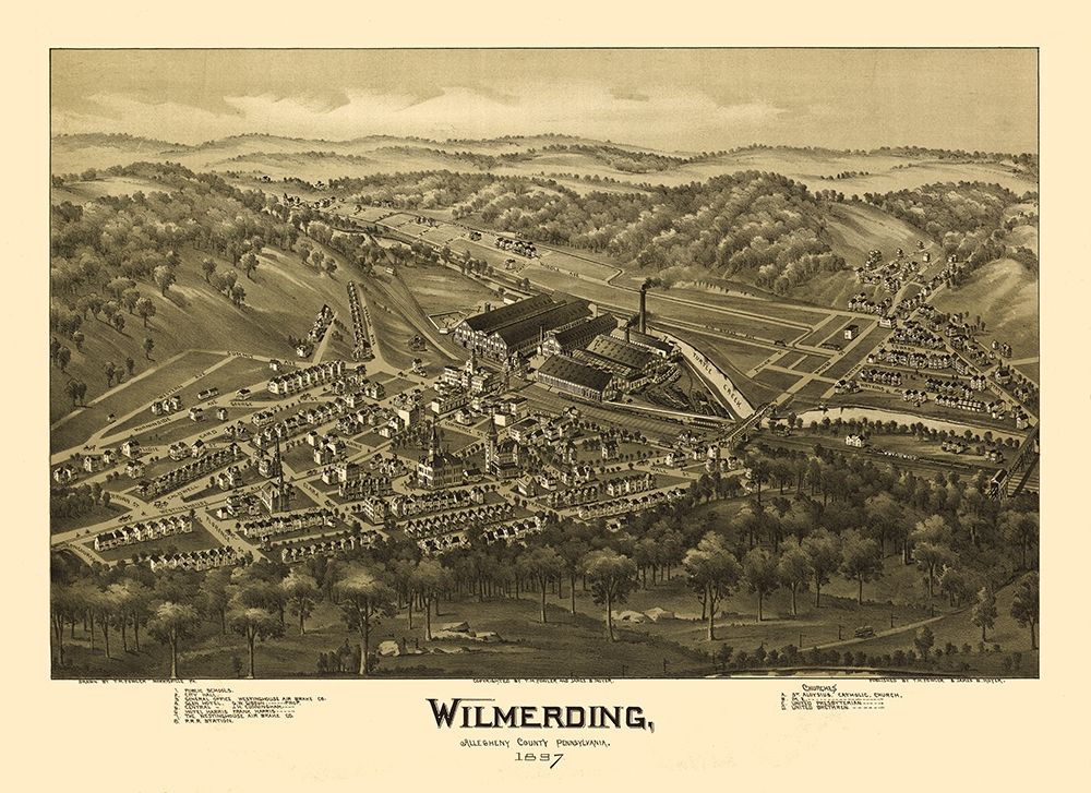 Wilmerding Pennsylvania - Moyer 1897  art print by Fowler for $57.95 CAD