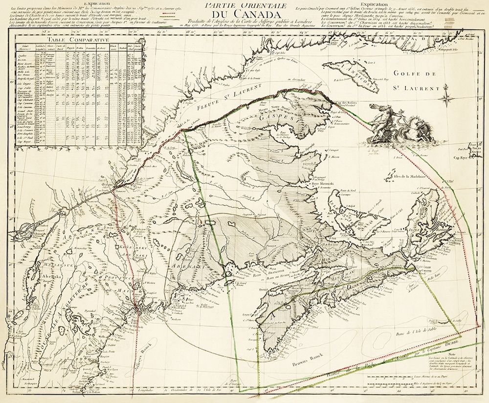 Eastern Canada - Jefferys 1755 art print by Jefferys for $57.95 CAD