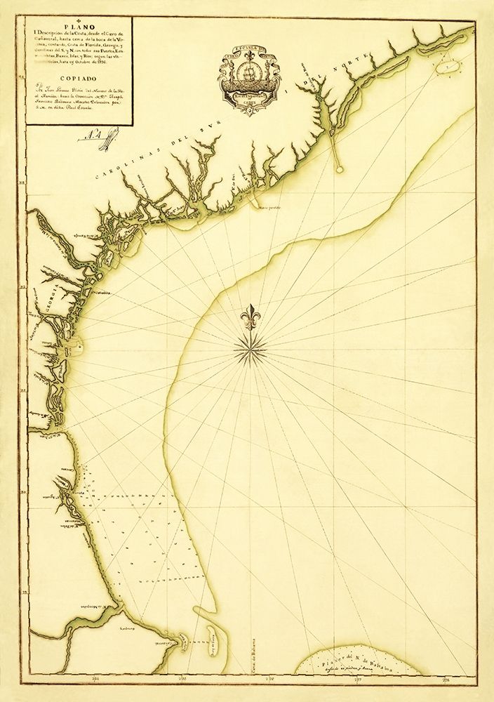 South Carolina Cape Canaveral Coast - Linares 1756 art print by Linares for $57.95 CAD