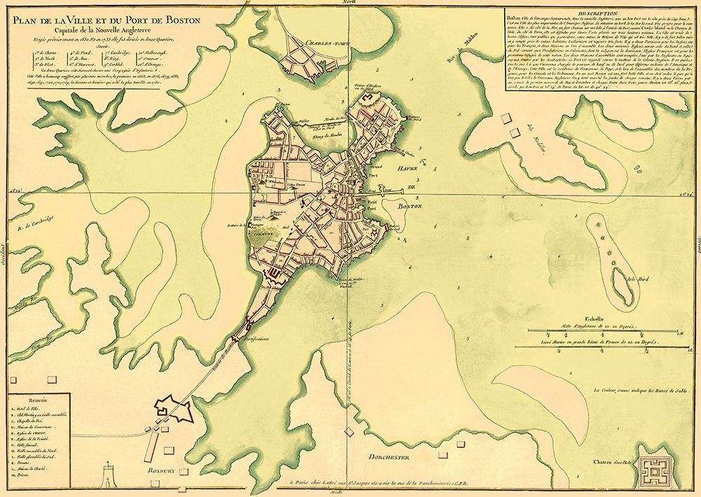 City Plan Port of Boston - Bellin 1735 art print by Bellin for $57.95 CAD