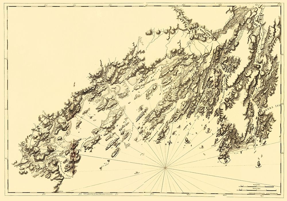Salter Island to Portland Head - Des Barres 1770 art print by Des Barres for $57.95 CAD