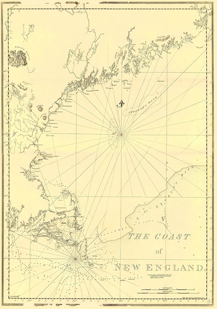 Coast of New England - Des Barres 1776 art print by Des Barres for $57.95 CAD