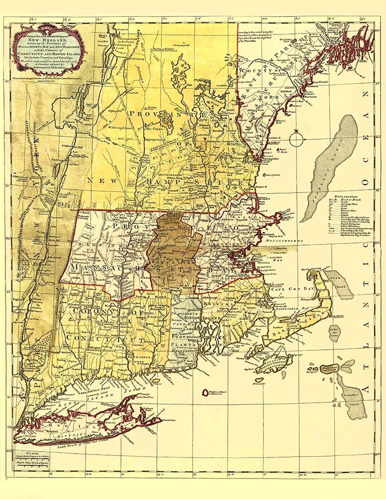 Inhabited Part of New England - Bowles 1771 art print by Bowles for $57.95 CAD