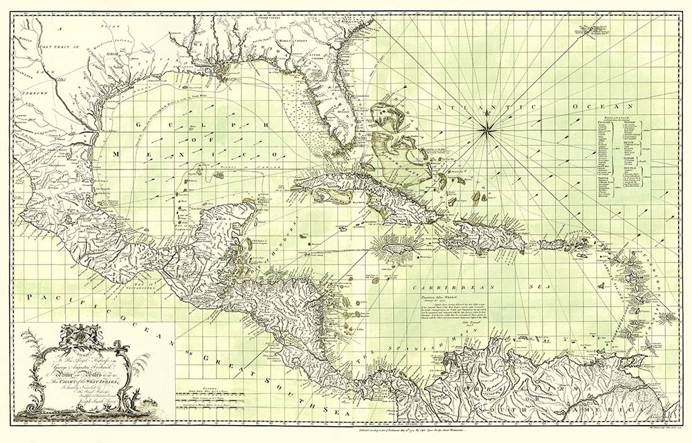 Chart of West Indies - Speer 1774 art print by Speer for $57.95 CAD