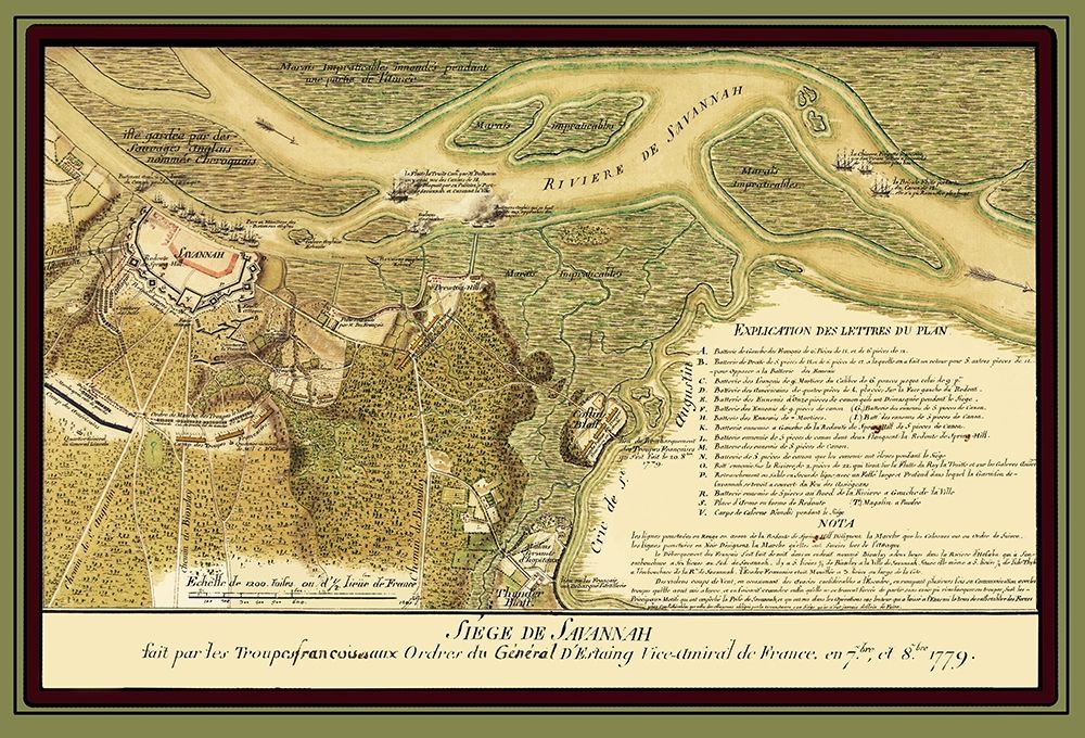 Savannah Georgia Siege - Ozanne 1779 art print by Ozanne for $57.95 CAD