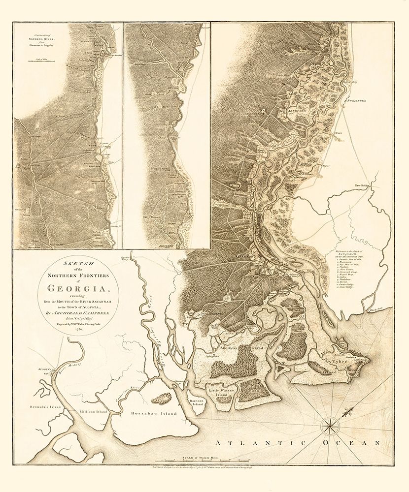Northern Frontiers of Georgia - Campbell 1780 art print by Campbell for $57.95 CAD