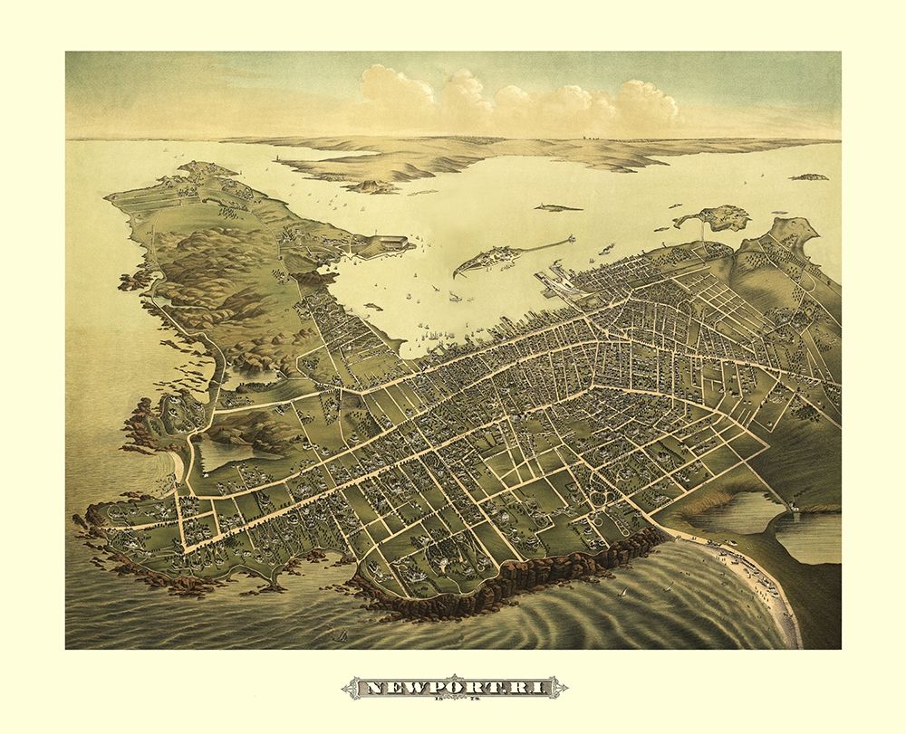 Newport Rhode Island - Galt 1878 art print by Galt for $57.95 CAD
