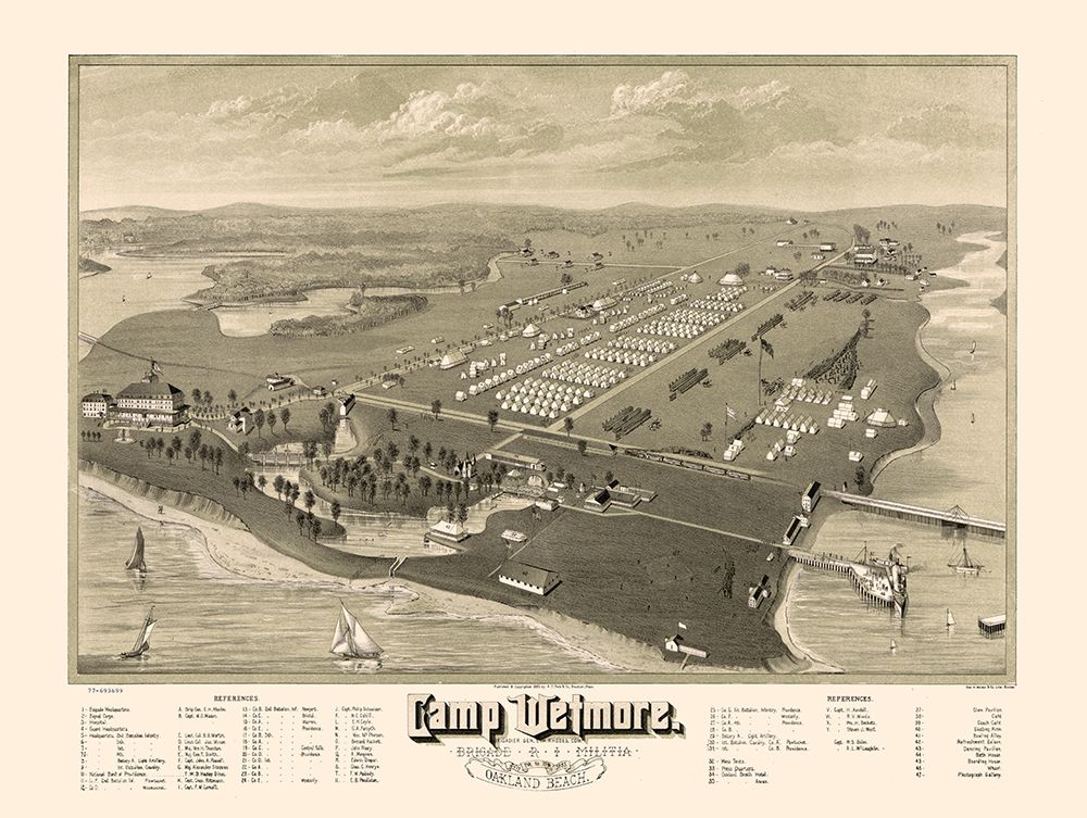 Camp Wetmore Rhode Island - Pauls 1885  art print by Pauls for $57.95 CAD
