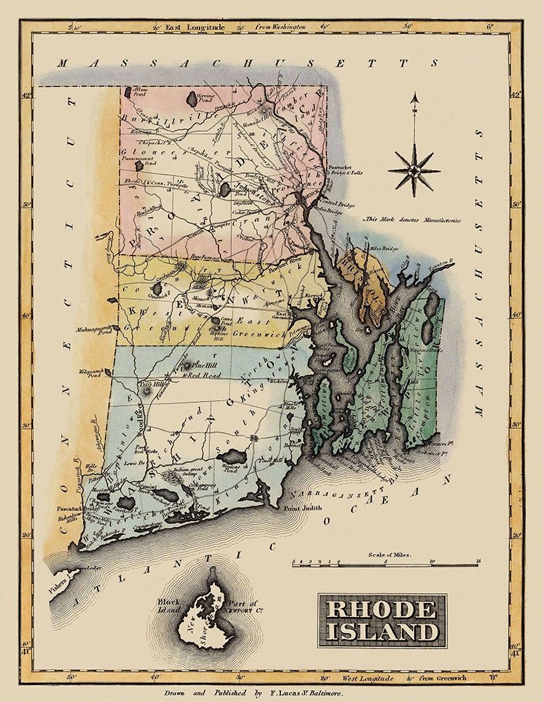 Rhode Island - Lucas 1823 art print by Lucas for $57.95 CAD