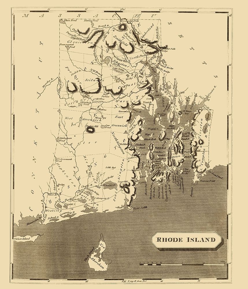 Rhode Island - Arrowsmith 1809 art print by Arrowsmith for $57.95 CAD