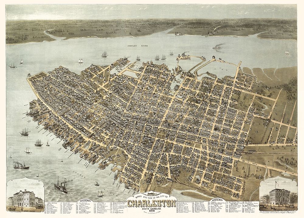 Charleston South Carolina - Drie 1872 art print by Drie for $57.95 CAD