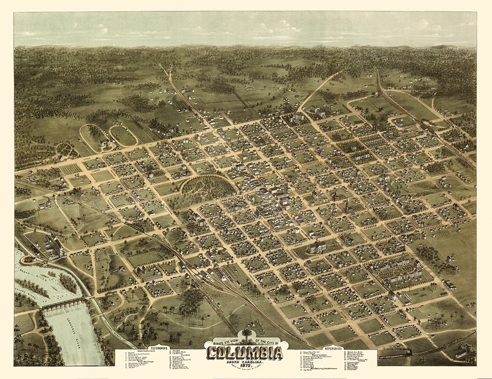 Columbia South Carolina - Drie 1872  art print by Drie for $57.95 CAD