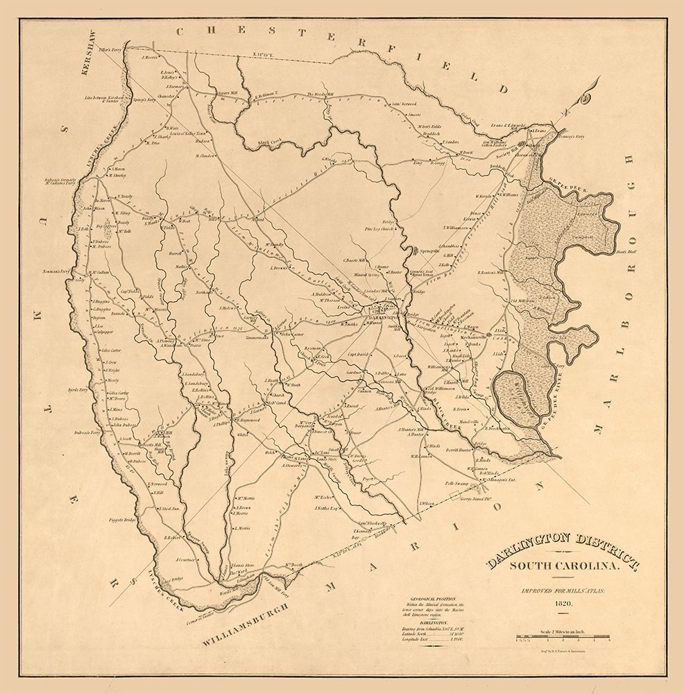 Darlington County South Carolina - Tanner 1825  art print by Tanner for $57.95 CAD