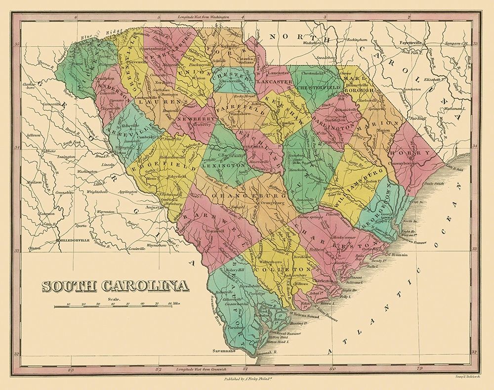 South Carolina - Finley 1831 art print by Finley for $57.95 CAD