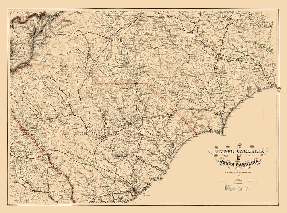 South Carolina - Bache 1865  art print by Bache for $57.95 CAD