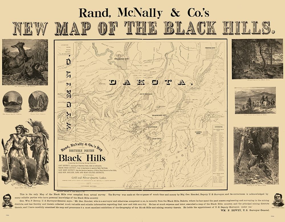 South Dakota Black Hills - Rand McNally 1877  art print by Rand McNally for $57.95 CAD