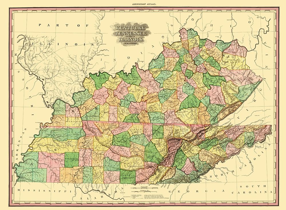 Kentucky, Tennessee, Part of Illinois - Tanner art print by Tanner for $57.95 CAD