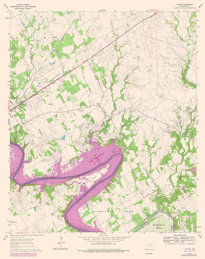 Acton Texas Quad - USGS 1961 art print by USGS for $57.95 CAD