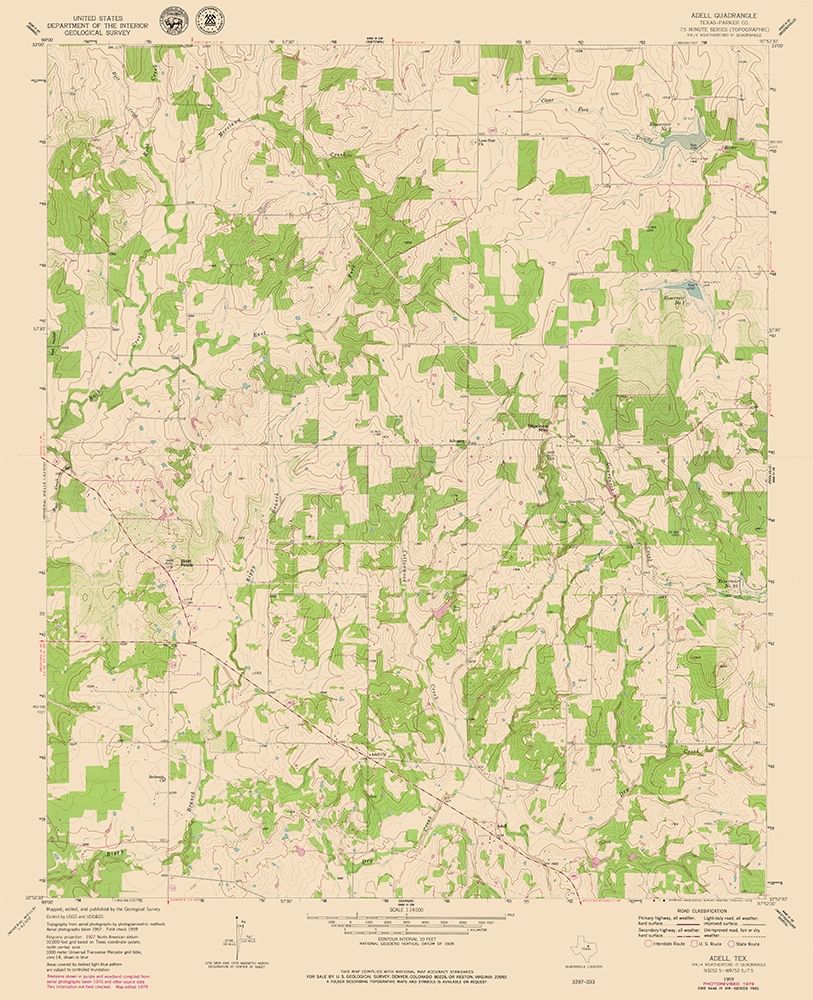 Adell Texas Quad - USGS 1959 art print by USGS for $57.95 CAD