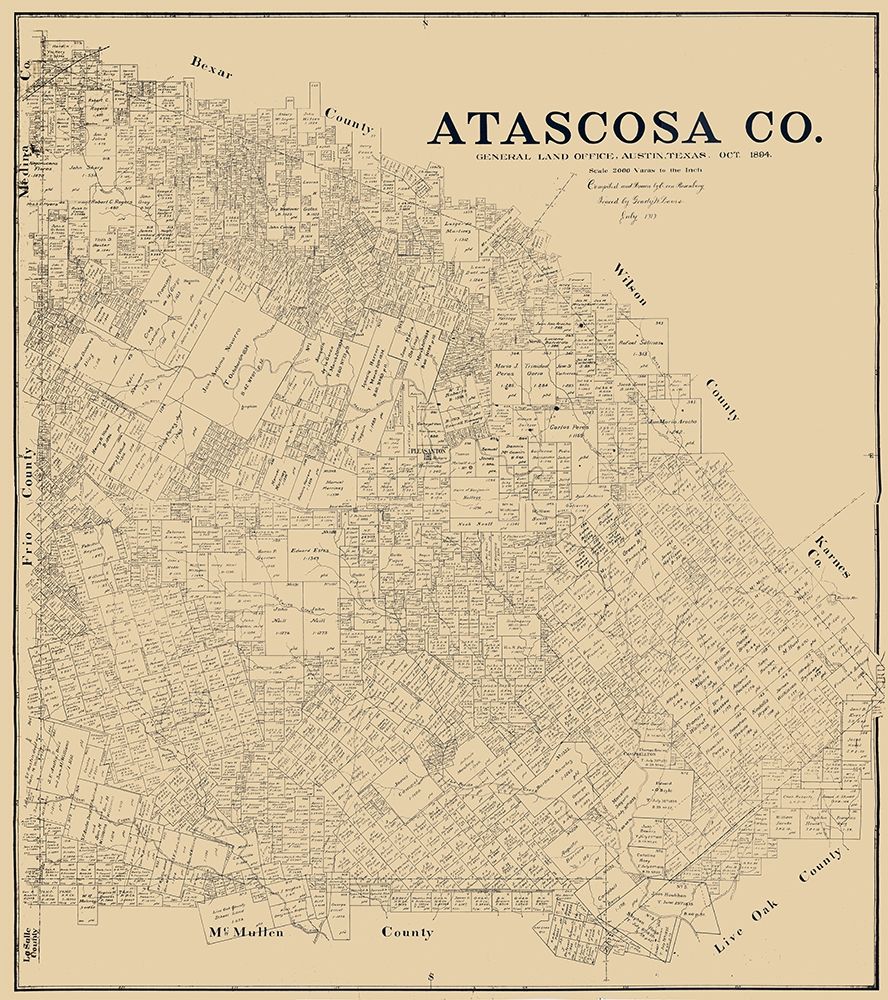 Atascosa County Texas - Rosenberg 1894  art print by Rosenberg for $57.95 CAD