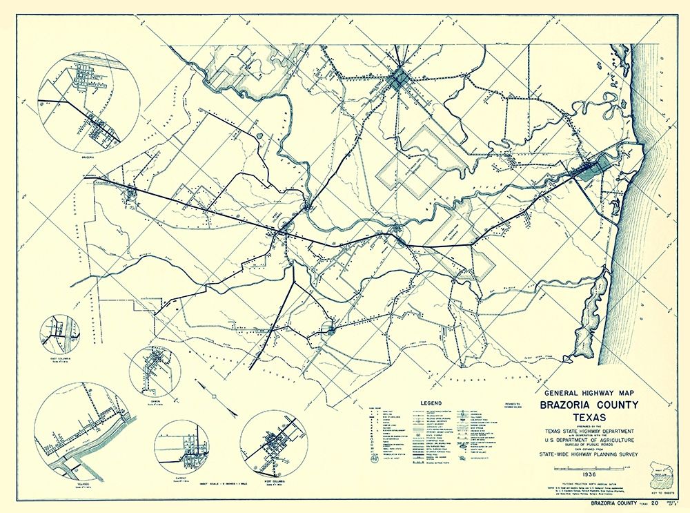 Brazoria Texas Highway - Highway Dept 1936 art print by Highway Dept for $57.95 CAD