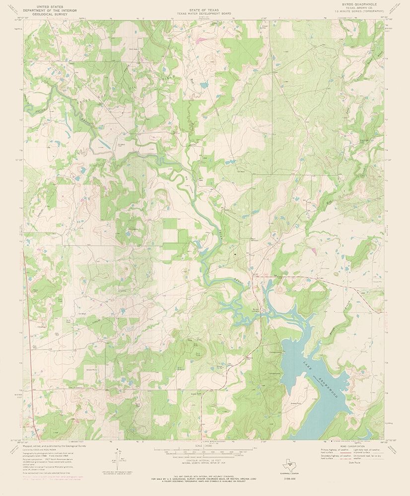 Byrds Texas Quad - USGS 1969 art print by USGS for $57.95 CAD